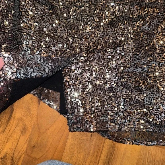 Gracia XL Silver Sequin Skirt Party‎ Cocktail Club NWT FLAW holiday costume - Picture 7 of 8